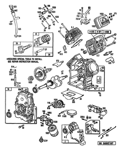 Engine Diagram and Parts List for 9404-1-3ZC40  Briggs and Stratton Generator